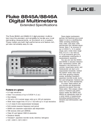 Thumbnail of document Data Sheet - 8845A 6.5 Digit Precision Multimeters